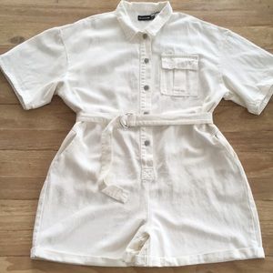 LAST CHANCE ☀️ White Denim Shorts Playsuit Romper
